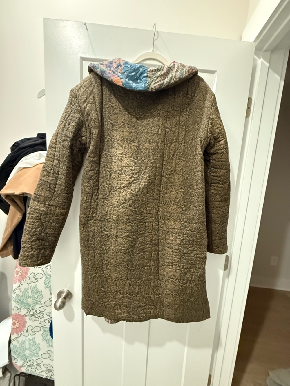 Bohemian Patchwork Quilted Reversible Long Coat in Multicolor - Picture 6 of 6